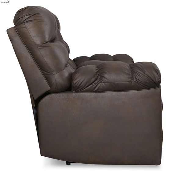 Derwin Nut Fabric Reclining Loveseat with Conso-4