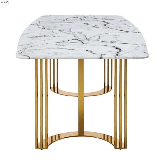 ESF 131 Marble Top Dining Table with Gold base Side