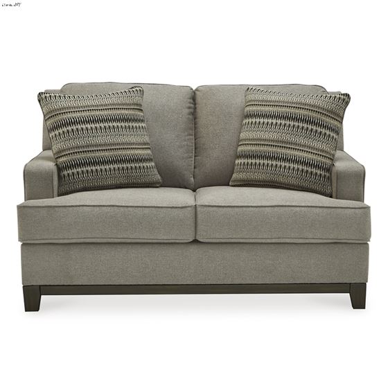 Kaywood Granite Fabric Loveseat with Wood Trim-2