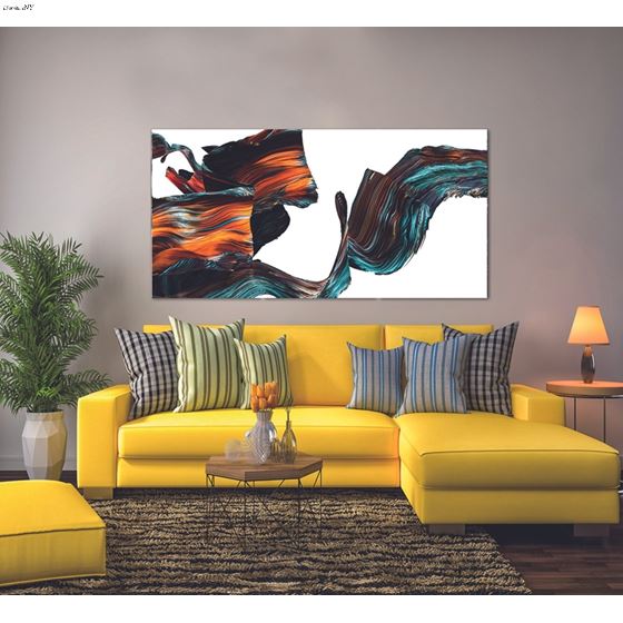 Abstract Multi Color Float Acrylic Print Unframed Wall Art 2