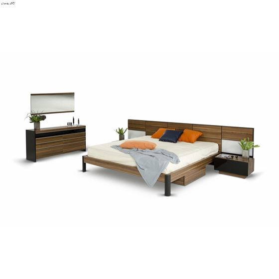 Modrest Rondo Modern Walnut Bedroom Set