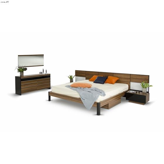 Rondo Modern Walnut Bedroom Set- 2