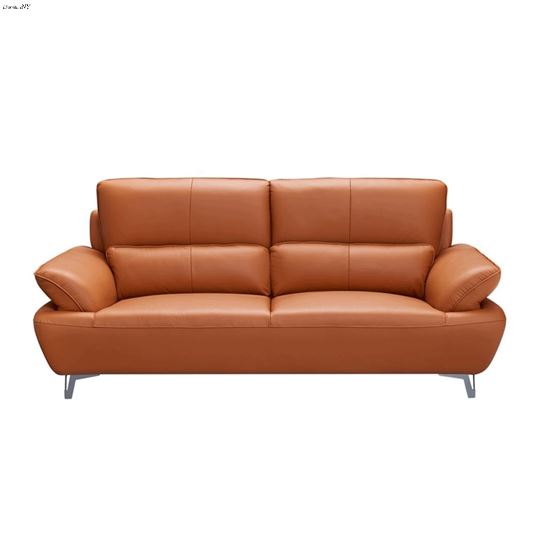 1810 Modern Orange Leather Sofa By Esf, Modern Orange Leather Sofa