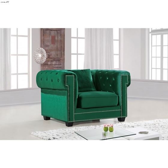 Bowery Green Velvet Tufted Chair Bowery_Chair_Green by Meridian Furniture 2