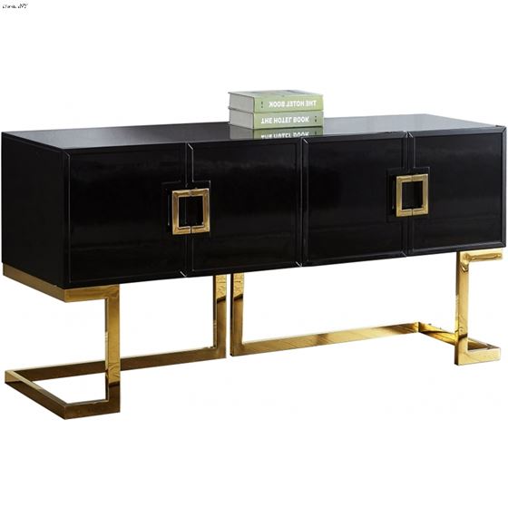 Beth Black Buffet/Console Table - Gold Base - 2