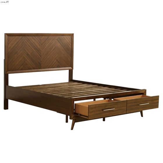 Raku Contemporary Walnut King Bed with Footboard-4