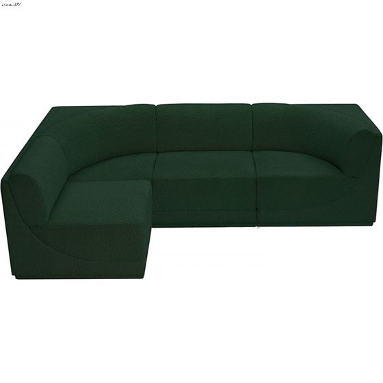 Ollie 98 inch Green Boucle Fabric Sectional-4