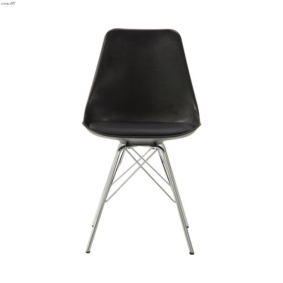 Broderick Retro Side Chair Black And Chrome 102682 front