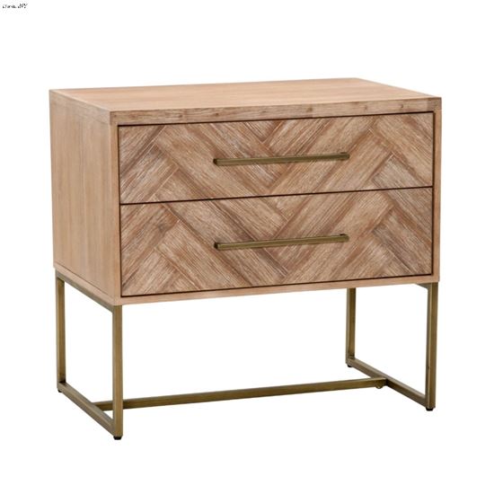 Mosaic 2 Drawer Night Stand in Stone Wash Side