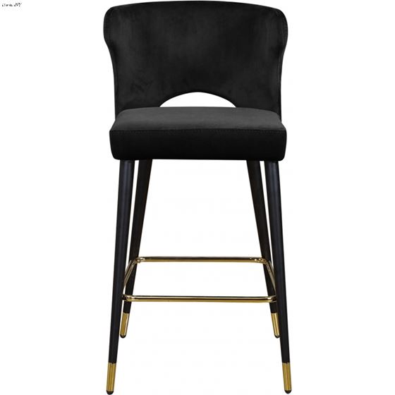 Kelly Black Velvet Bar/Counter Stool - 4