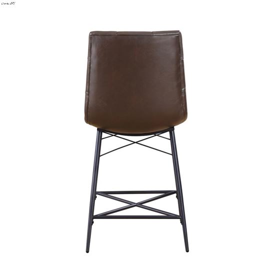 Brown Leatherette Tufted Counter Height Stool 1-4
