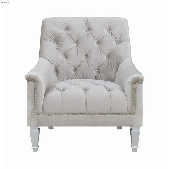 Avonlea Light Grey Velvet Chair 508463 by Coaster Front