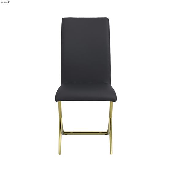 Chanel Upholstered Side Chair Black And Gold 105172 front