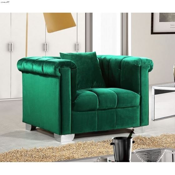 Kayla Green Velvet Tufted Chair Kayla_Chair_Green by Meridian Furniture 2