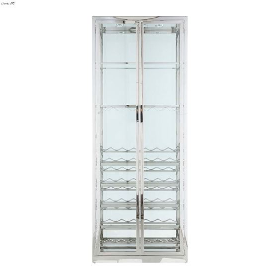 Chintaly 6655 Modern 2-Door Glass Curio Wine Bar 3