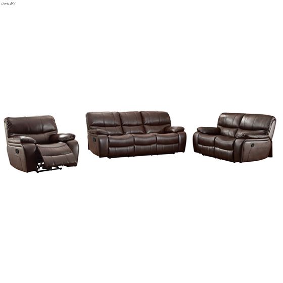 Pecos Brown Leather Reclining  8480BRW-3PW