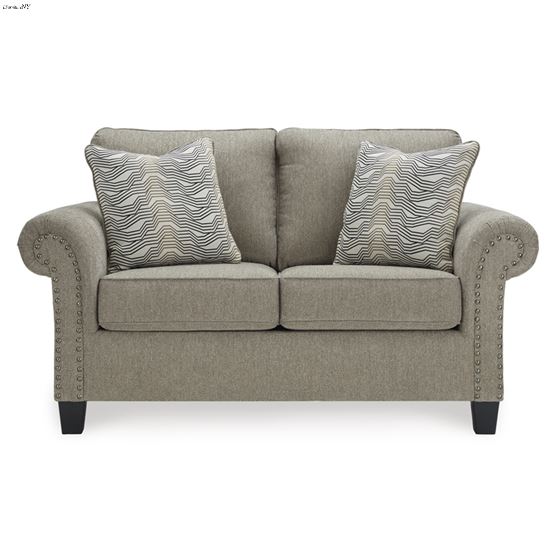 Shewsbury Pewter Fabric Rolled Arm Loveseat 472-2