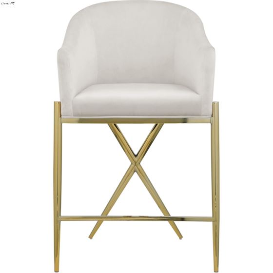 Xavier Cream Velvet and Gold Counter Stool-4