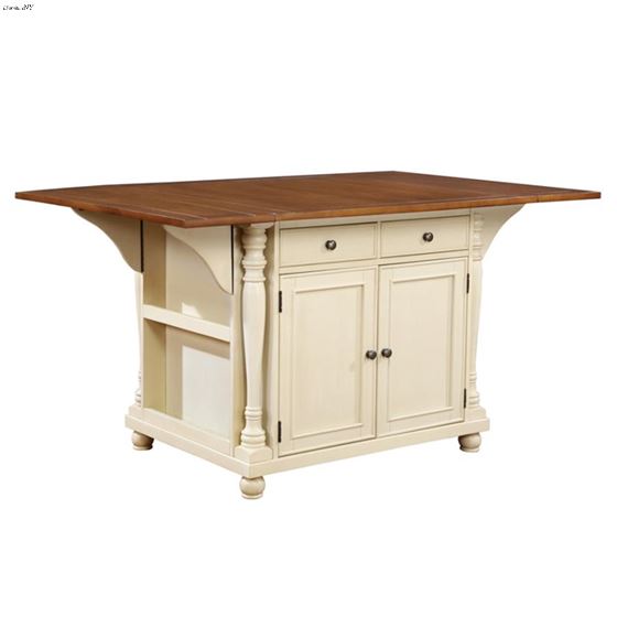 Slater Buttermilk Kitchen Island With Drop Leaves 102271