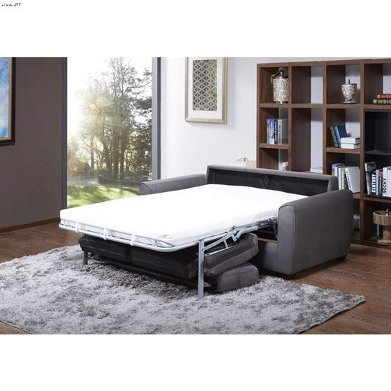 Mono Dark Grey Microfiber Sofa Bed open