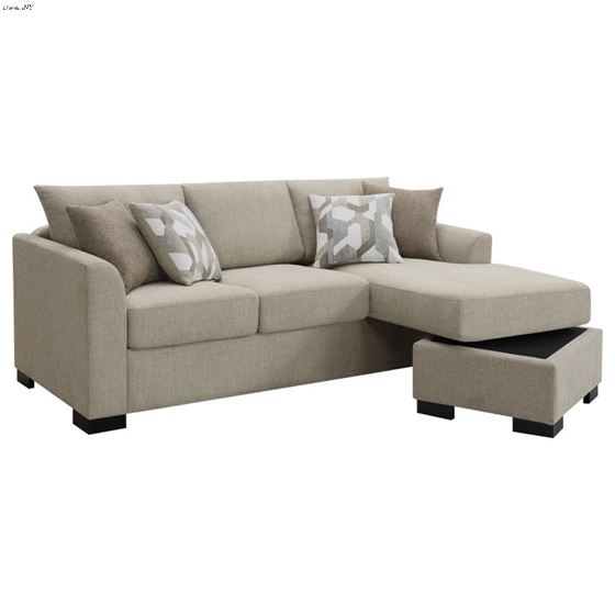 Storey Camel Sleeper Sectional Sofa Chaise 5047-2