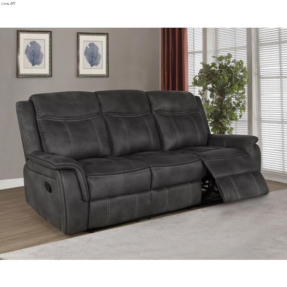 Lawrence Charcoal Performance Fabric Reclining S-2