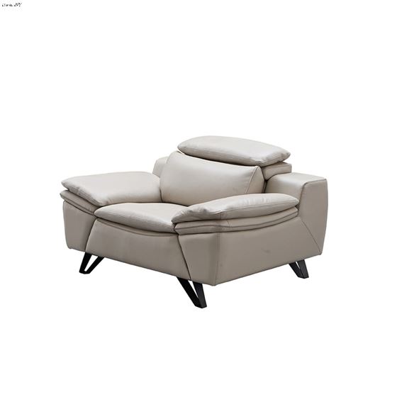 Modern 973 Light Grey Leather Chair Side