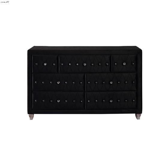 Deanna Black Velvet 7 Drawer Dresser 206103-3