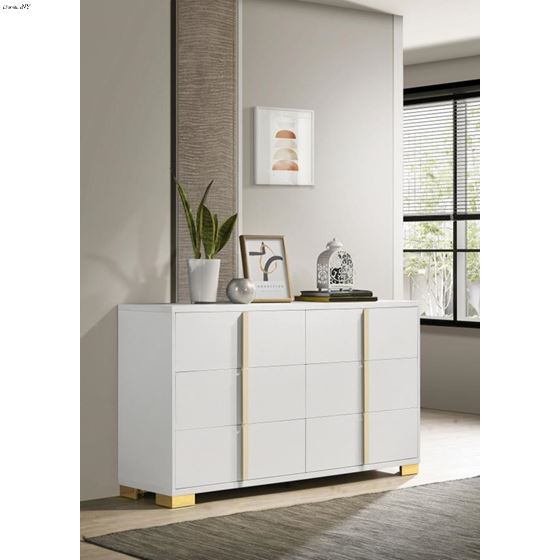 Marceline White 6 Drawer Dresser 222933-2