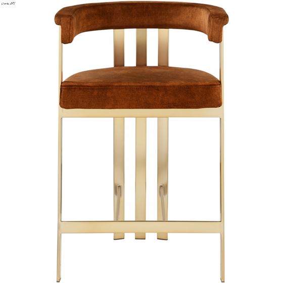 Marcello Cognac Velvet Counter Stool-4