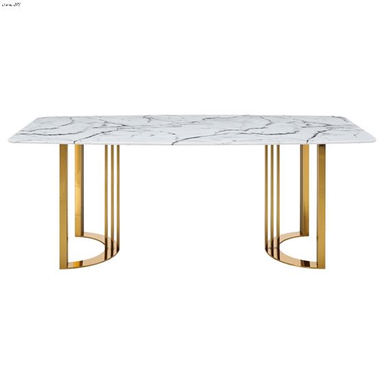 ESF 131 Marble Top Dining Table with Gold base