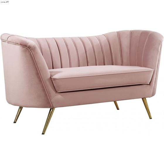 Margo Pink Velvet Love Seat Margo_Loveseat_Pink by Meridian Furniture 2