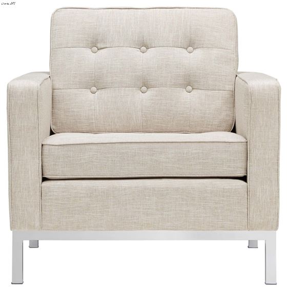 Loft Modern Beige Fabric Tufted Chair EEI-2050-BEI by Modway 4