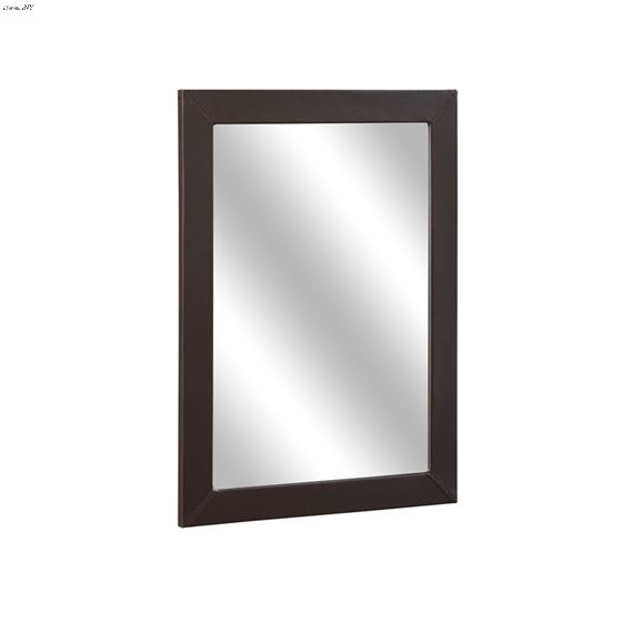Lorenzi Dark Brown Upholstered Rectangle Mirror-2