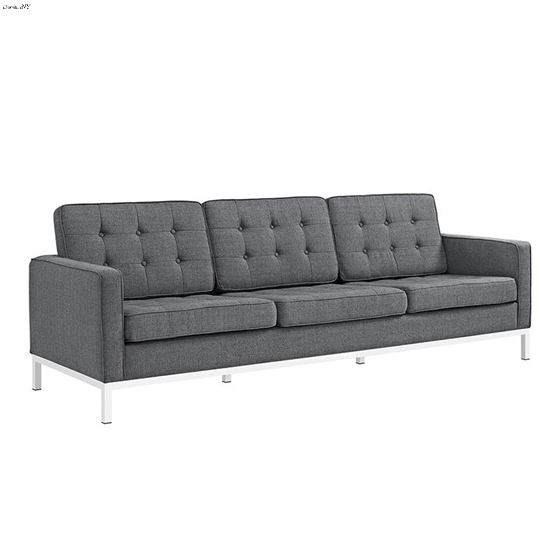 Loft Modern Grey Fabric Tufted Sofa EEI-2052-DOR by Modway Front