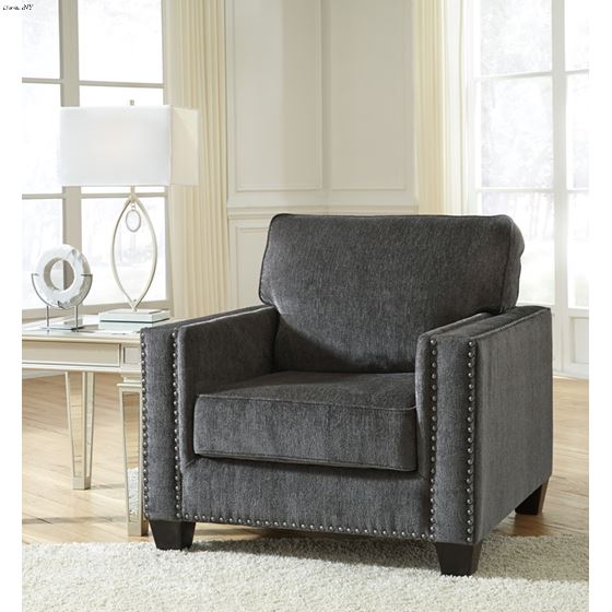 Gavril Smoke Grey Fabric Nailhead Chair 43001-2