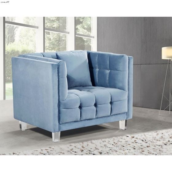 Mariel Sky Blue Velvet Tufted Chair Mariel_Chair_Sky Blue by Meridian Furniture 2