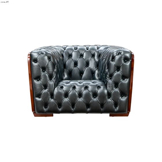 Modern Tufted Grey Leather 415 Arm Chair-2