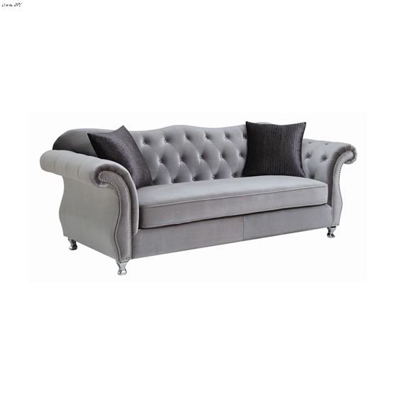 Frostine Silver Button Tufted Sofa 551161-2