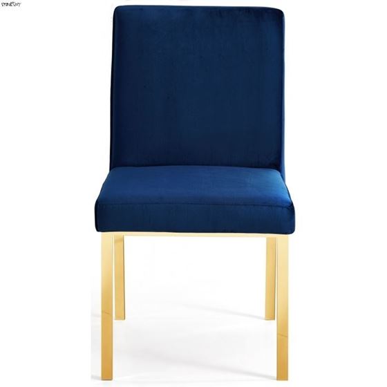 Opal Navy Upholstered Velvet Dining Chair - Gold-4