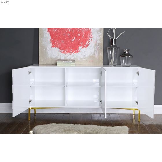 Collette White Sideboard/Buffet - Gold Base - 4