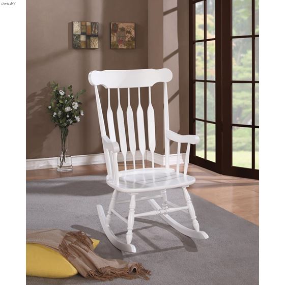 White Wood Windsor Back Rocking Chair 600174-2
