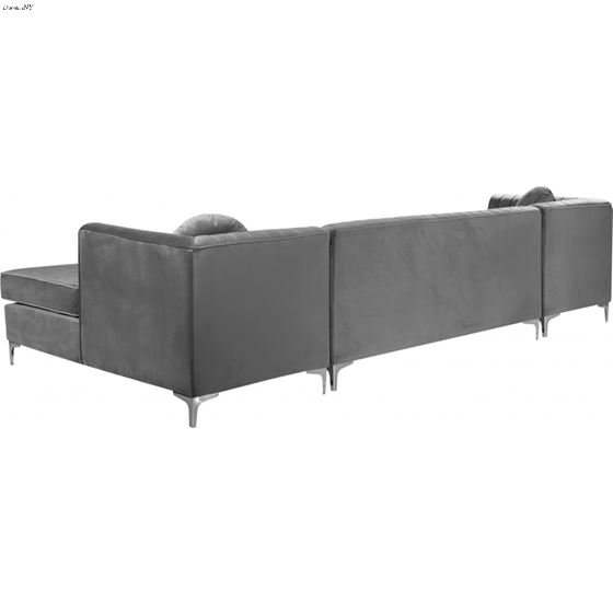 Graham Grey Velvet Upholstered Sectional-Chrome -4