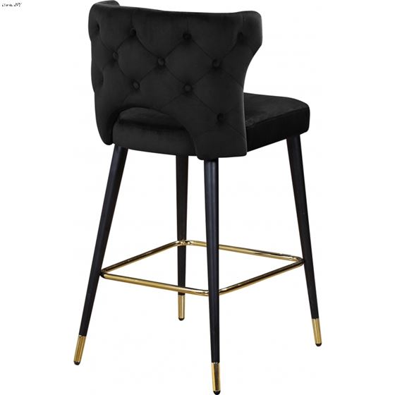 Kelly Black Velvet Bar/Counter Stool - 2