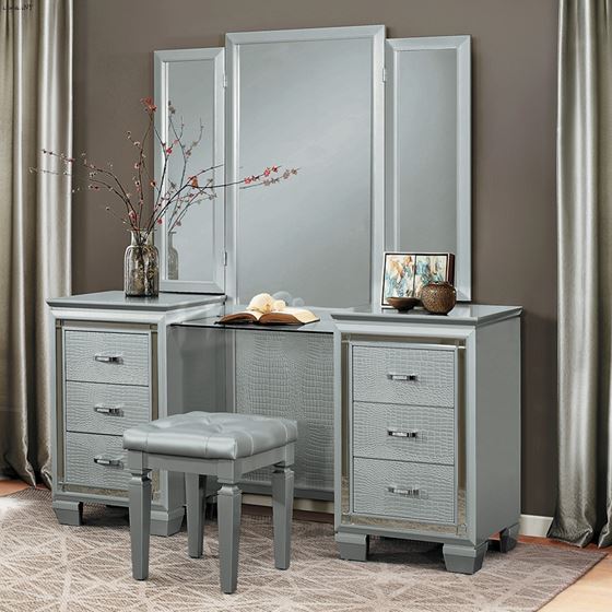 Allura Silver Vanity Dresser 1916-15 by Homelegance side