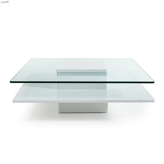 Emulsion Modern White Glass Coffee Table 2