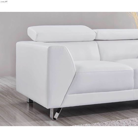 Modern White Leatherette Love Seat U8210-4