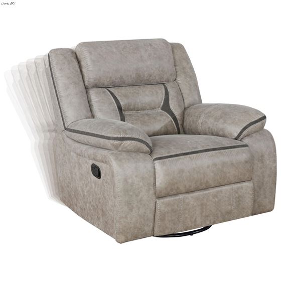 Greer Taupe Leatherette Recliner 651353-4