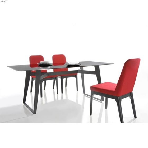 Comet Modern Red Fabric Dining Chair - Set of 2-2