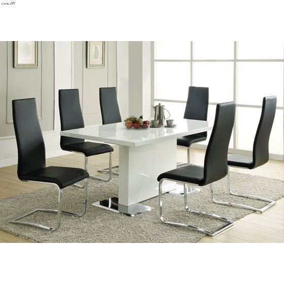 Anges Modern White Dining Table 102310 by Coaster in Set black